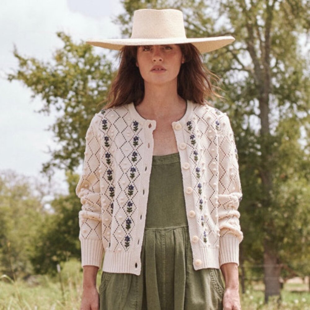 **INCREDIBLE FIND** THE GREAT | Embroidered Cornflower Cardigan | Size 2 - Picture 4 of 7